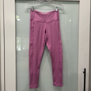 Z by Zella Ribbed Bubble Gum Pink Yoga Leggings, Size Small